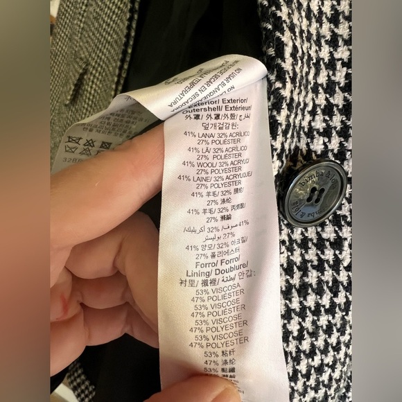 Tailored wool houndstood blazer Bimba&Lola black white ✨✨✨ - Picture 6 of 8